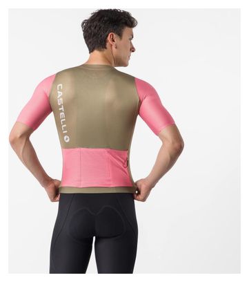 Castelli Corretto Men's Short-Sleeve Jersey - Green/Pink