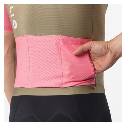 Castelli Corretto Men's Short-Sleeve Jersey - Green/Pink