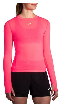 Maglia a maniche lunghe Brooks High Point Pink Donna