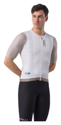 Maillot de manga corta Castelli Corretto blanco/gris para hombre