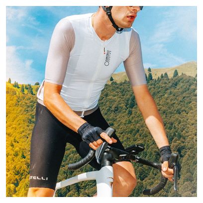 Maillot de manga corta Castelli Corretto blanco/gris para hombre