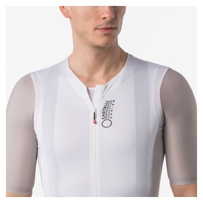 Maillot de manga corta Castelli Corretto blanco/gris para hombre