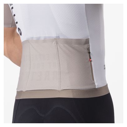 Maillot de manga corta Castelli Corretto blanco/gris para hombre