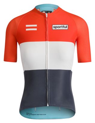 Maglia Sportful Supernova Heritage a maniche corte da donna Blu/Bianco/Rosso