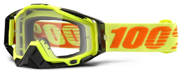  Maschera 100% RACECRAFT ATTACK Gialla Lente Trasparente