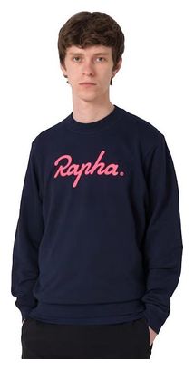 Felpa in cotone Rapha Logo Grande Blu/Rosa