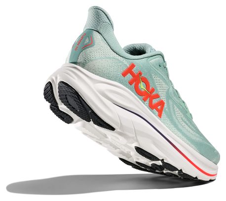 Chaussures Running Hoka Clifton 10 Large Vert/Rouge Homme