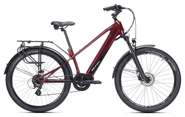 Sunn Urb Over bicicletta elettrica da città Shimano Altus 8V 460 Wh 650b Rosso