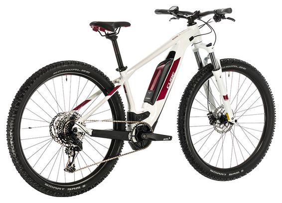 VTT Semi-Rigide Femme Électrique Cube Access Hybrid Pro 500 Sram SX Eagle 12v 29'' Blanc / Rouge 2020