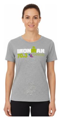 Camiseta de manga corta para mujer Ironman 70.3 Luxemburgo gris