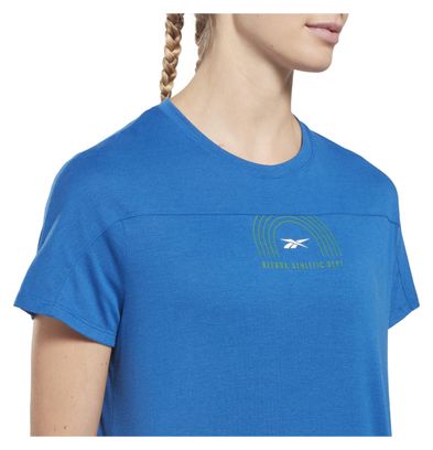 Camiseta de manga corta para mujer Reebok Workout Ready Supremium Azul