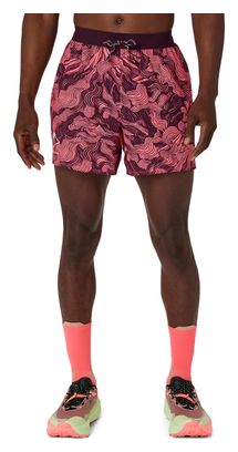 Asics Fujitrail All Over Print 5-inch Red Men's Shorts