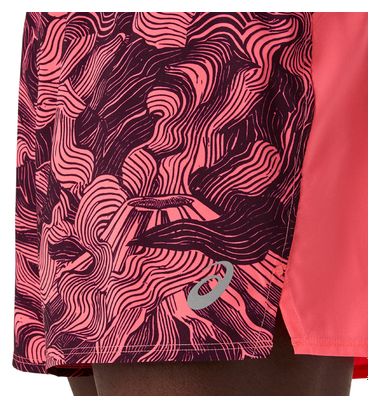 Asics Fujitrail All Over Print 5-inch Red Men's Shorts