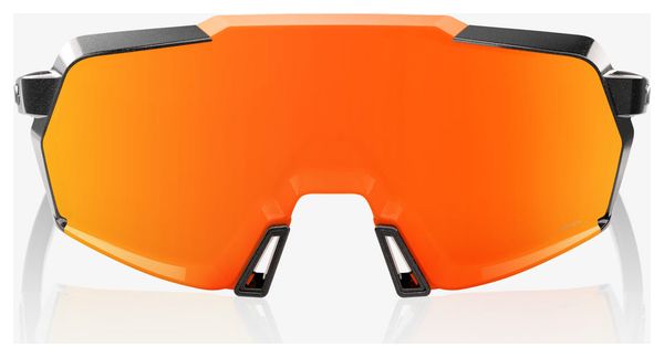 100% Korbin Gloss Metallic Black Sunglasses - HiPER Red Mirror