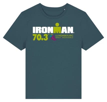 T-Shirt Manches Courtes Ironman 70.3 Luxembourg Bleu Turquoise Femme