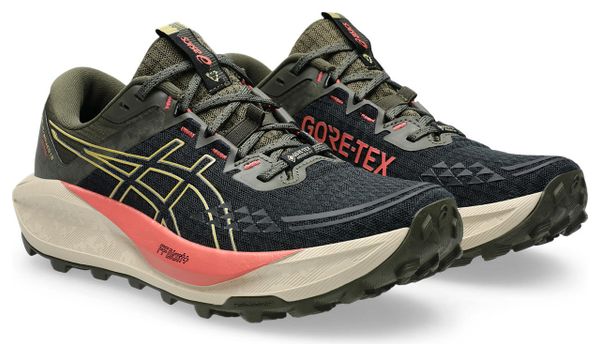 Chaussures Trail Asics Gel-Trabuco 13 GTX Noir/Kaki/Rose Femme