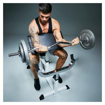 Banc de musculation curl pour entrainement biceps + Barre EZ 120cm + 2x10kg et 2x5kg en fonte