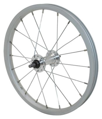 Roue vtt 16  avant 16x1 75 alu moy acier axe plein (vendu sans ecrou 9x100)