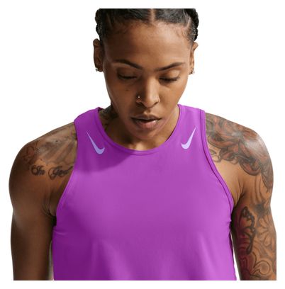 Camiseta sin mangas corta Nike AeroSwift morada para mujer