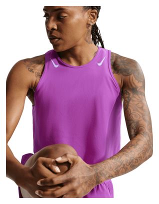 Camiseta sin mangas corta Nike AeroSwift morada para mujer