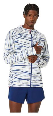 Asics Metarun Shibori Waterproof Jacket Beige/Blue Homme