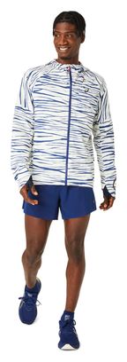 Asics Metarun Shibori Waterproof Jacket Beige/Blue Homme