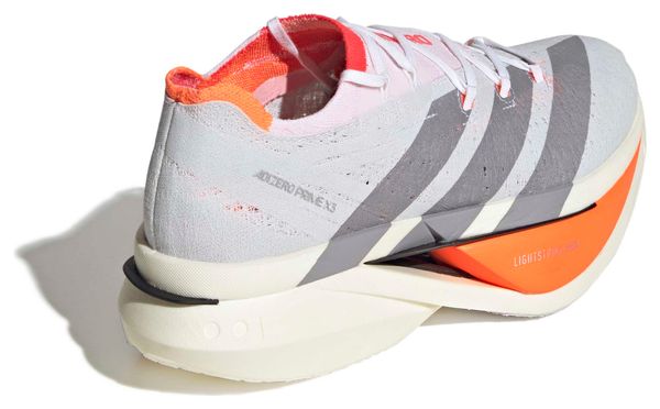 adidas Adizero Prime X3 Strung Running Shoes, White/Orange, Unisex