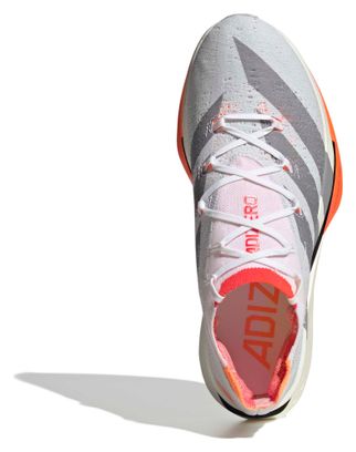 adidas Adizero Prime X3 Strung Running Shoes, White/Orange, Unisex