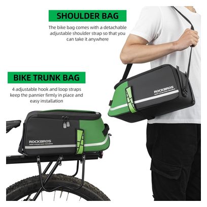 Sacoche de porte-bagages arrière 4 L  étanche et réfléchissante