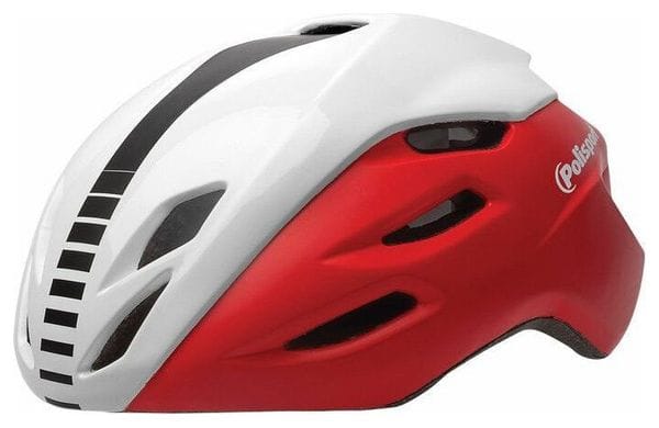 Polisport Aero Road Helm mattrotweiß glänzendschwarz