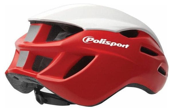 Polisport Aero Road Helm mattrotweiß glänzendschwarz