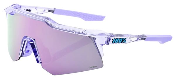 100% Speedcraft XS Clear Violet Goggles - HiPER Purple Mirror Lens