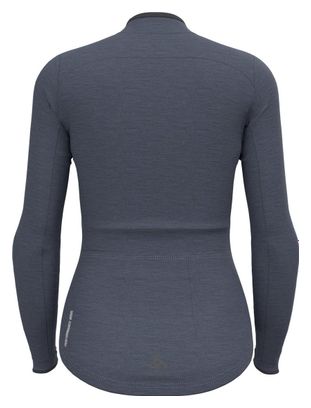 Odlo Women's Full Zip Performance Wool Long Sleeve Jersey Grey