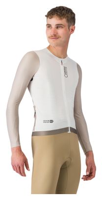 Maglia a maniche lunghe Castelli Corretto bianco/grigio da uomo