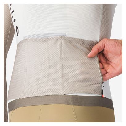 Maglia a maniche lunghe Castelli Corretto bianco/grigio da uomo
