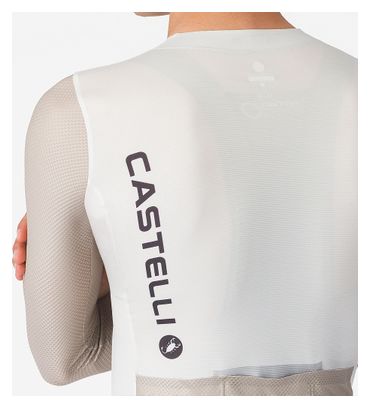 Maglia a maniche lunghe Castelli Corretto bianco/grigio da uomo