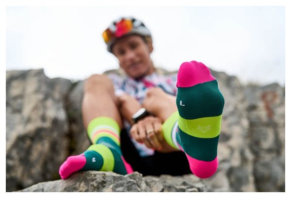 Incylence Ultralight Tracks Socks Green Yellow Fluo