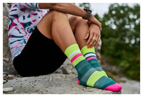 Incylence Ultralight Tracks Socks Green Yellow Fluo