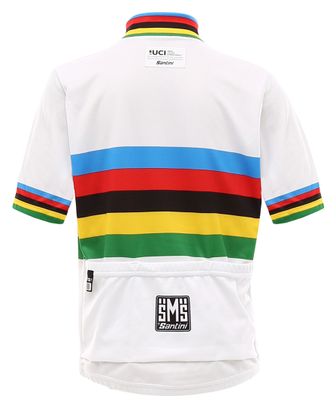 Santini Kindertrui met korte mouwen UCI Wereldkampioen Wit