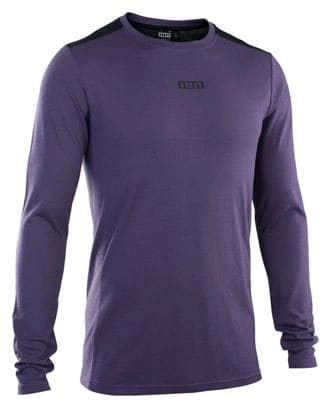 Maillot MTB de manga larga <strong>Merino </strong> Morado para hombre ION