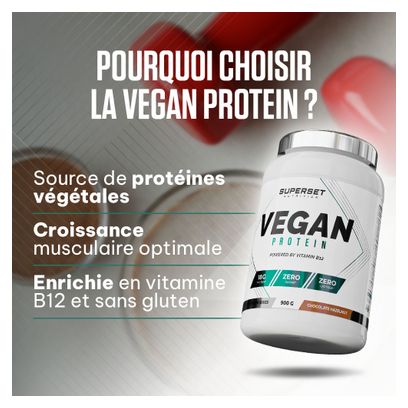 100% Vegan Protein (900g) - Superset Nutrition - Chocolat Noisette - Protéines Végétales