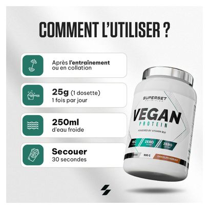 100% Vegan Protein (900g) - Superset Nutrition - Chocolat Noisette - Protéines Végétales
