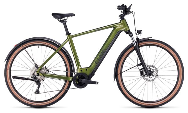 Cube Nuride Hybrid Pro 750 Allroad Bicicletta elettrica ibrida Shimano Deore 10S 750 Wh 29'' Shinymoss Green 2023