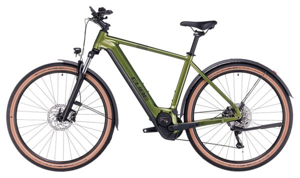 Cube Nuride Hybrid Pro 750 Allroad Bicicleta eléctrica híbrida Shimano Deore 10S 750 Wh 29'' Verde musgo brillante 2023
