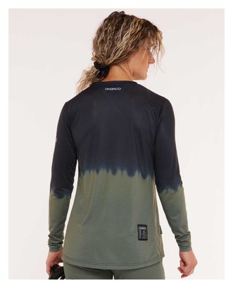 Langarmtrikot Damen Race Khaki/Schwarz