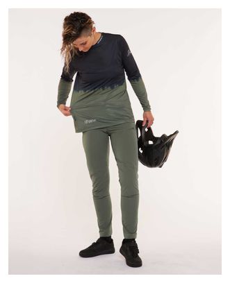 Langarmtrikot Damen Race Khaki/Schwarz