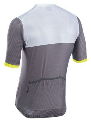 Northwave Storm Air Short Sleeve Jersey Grey/Fluo Yellow