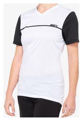 Women&#39;s Short Sleeve Jersey 100% Ridecamp White / Black