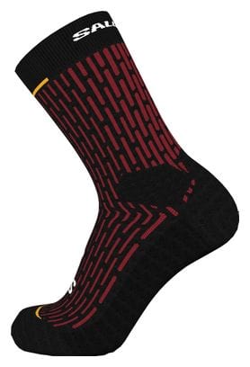 Calcetines Salomon Ultra <p> <strong>Glide Cre </strong></p>w Unisex Negro/Rojo