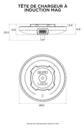 Chargeur Sans Fil Quad Lock Mag Wireless Charging Head